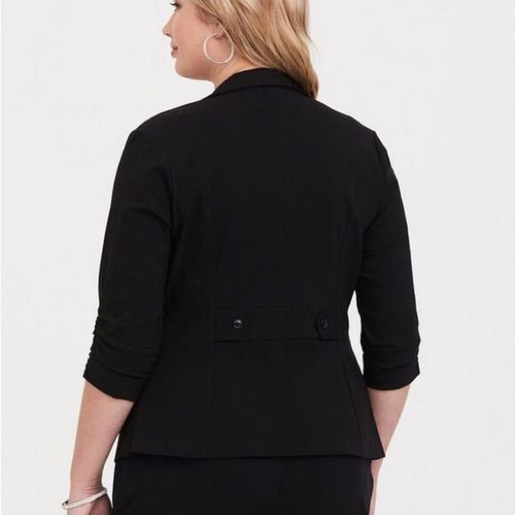 Torrid Studio‎ Lexington Millennium Stretch Blazer Office Plus Size 2 2X Black - Picture 2 of 9
